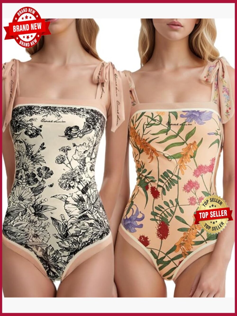 Reversible Floral One Piece Swimsuit with Adjustable Straps